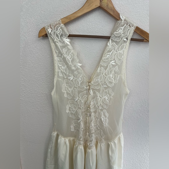 Vintage Sabrina Off White Lace Night Gown Lingerie Dress Sheer Size Large - Picture 3 of 12